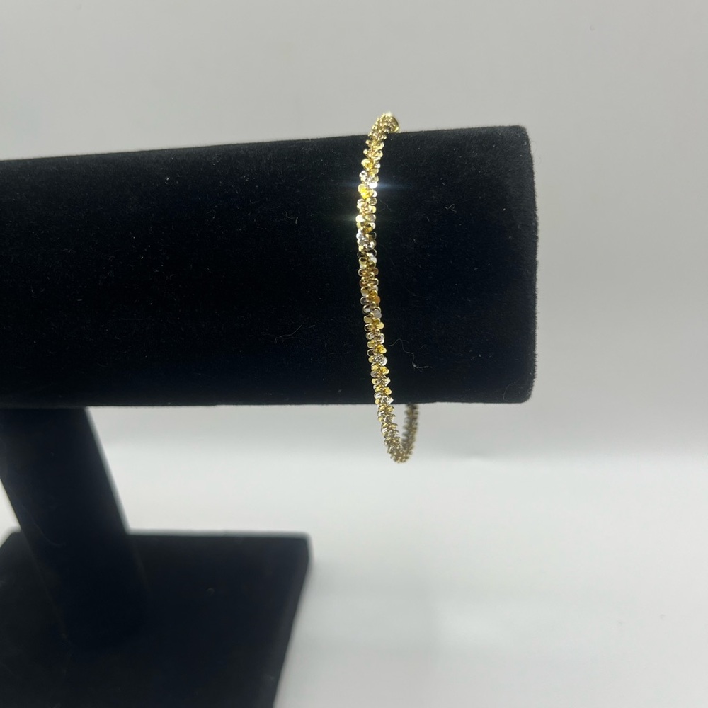 Elegant 10k Gold over .925 Silver Bracelet. 7.5” 3 mm 5 grams.